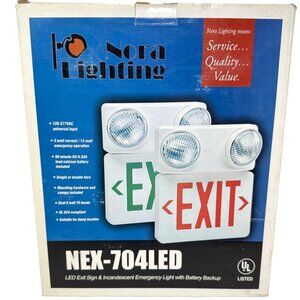 Nora Lighting NEX-704LED LED/Incandescent Exit Sign & Emergency Light
